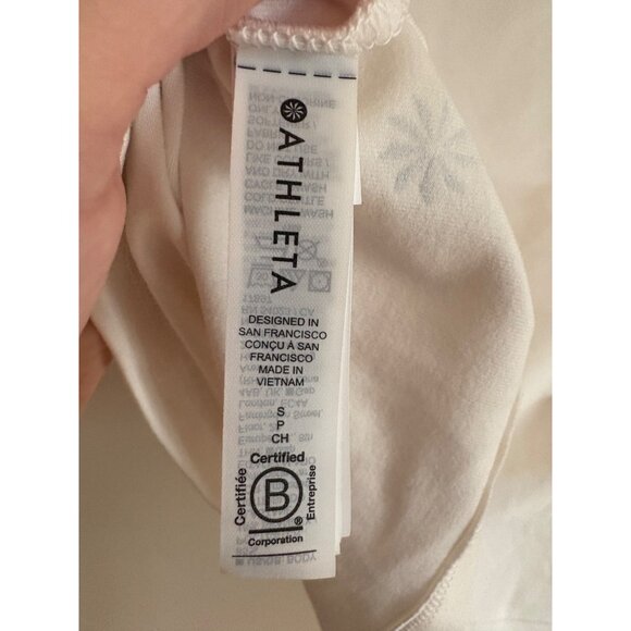 Athleta NWT Shanti Scoop 3/4 Sleeve Top Magnolia White Size Small - Picture 8 of 13